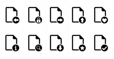 A set of 10 file icons as received file, file security, secured document vector