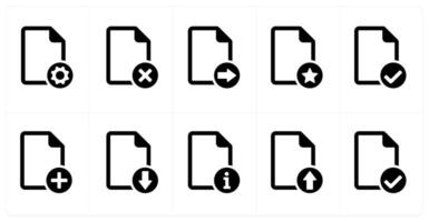 A set of 10 file icons as file setting, wrong, send file vector