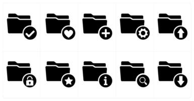 A set of 10 folder icons as verified folder, favorite folder, add folder vector