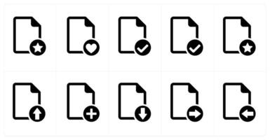 A set of 10 file icons as star file, favorite file, secured document vector