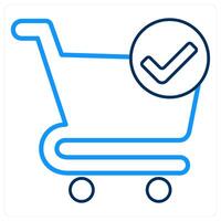 Verified Cart and cart icon concept vector