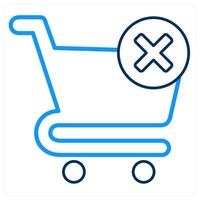 Delete Cart and delete icon concept vector