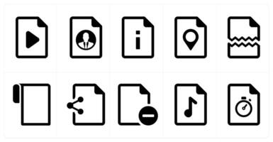 A set of 10 File icons as document, paper, horizontal document vector
