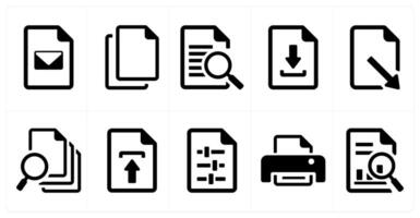 A set of 10 File icons as document, paper, horizontal document vector