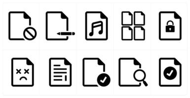A set of 10 File icons as document, paper, horizontal document vector