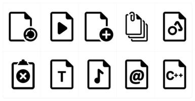 A set of 10 File icons as document, paper, horizontal document vector