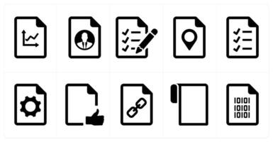 A set of 10 File icons as document, paper, horizontal document vector