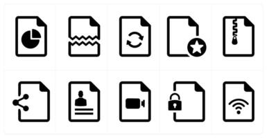 A set of 10 File icons as document, paper, horizontal document vector
