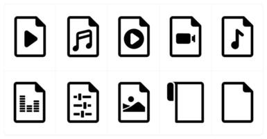 A set of 10 File icons as document, paper, horizontal document vector