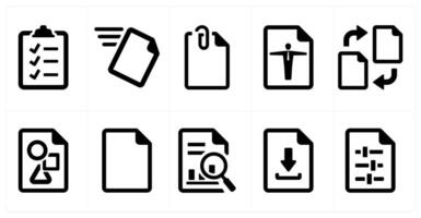 A set of 10 File icons as document, paper, horizontal document vector