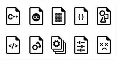 A set of 10 File icons as document, paper, horizontal document vector