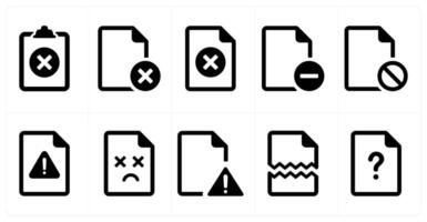 A set of 10 File icons as document, paper, horizontal document vector