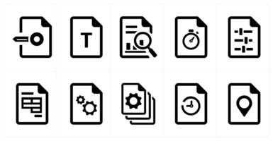 A set of 10 File icons as document, paper, horizontal document vector