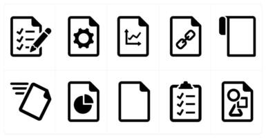 A set of 10 File icons as document, paper, horizontal document vector