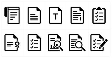 A set of 10 File icons as document, paper, horizontal document vector