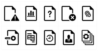 A set of 10 File icons as document, paper, horizontal document vector