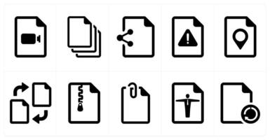 A set of 10 File icons as document, paper, horizontal document vector