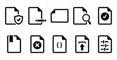 A set of 10 File icons as document, paper, horizontal document vector