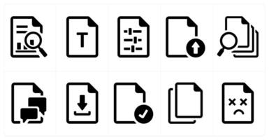 A set of 10 File icons as document, paper, horizontal document vector