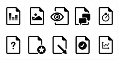 A set of 10 File icons as document, paper, horizontal document vector