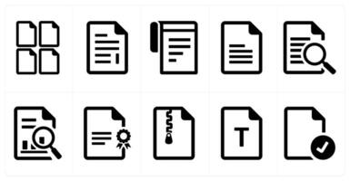 A set of 10 File icons as document, paper, horizontal document vector