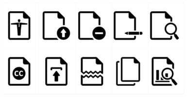 A set of 10 File icons as document, paper, horizontal document vector