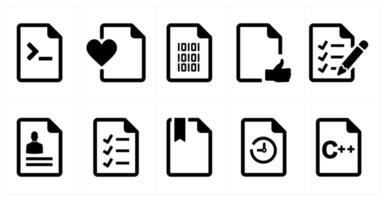 A set of 10 File icons as document, paper, horizontal document vector