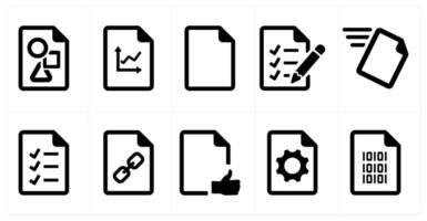 A set of 10 File icons as document, paper, horizontal document vector