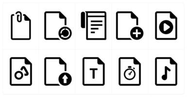 A set of 10 File icons as document, paper, horizontal document vector
