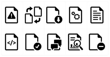 A set of 10 File icons as document, paper, horizontal document vector