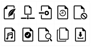 A set of 10 File icons as document, paper, horizontal document vector