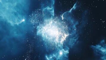 beschwingt Galaxis mit Sterne und Nebel Wolken, Erstellen ein ehrfurchtgebietend himmlisch Landschaft Das illustriert das Schönheit und Geheimnis von das Universum video