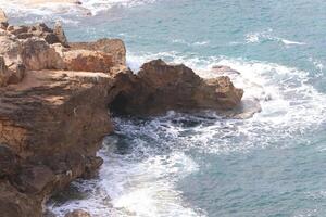 The Mediterranean coast in northern Israel photo