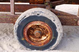 Old and rusty metal products. photo