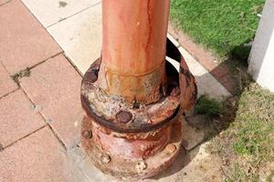 Old and rusty metal products. photo