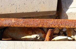 Old and rusty metal products. photo