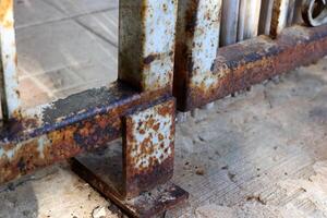 Old and rusty metal products. photo