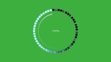 Loading Animation Featuring a Circular Progress Indicator Set Against a Vibrant Green Background video