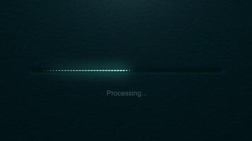 Processing animation featuring a progress bar on a darkthemed background interface for users video