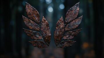 Autumn leaves in the dark photo