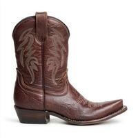 Stylish cowboy boot with intricate stitching design photo