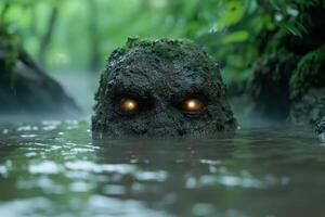 Mysterious creature emerging from the forest photo