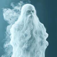 Mysterious ghostly figure in smoke photo