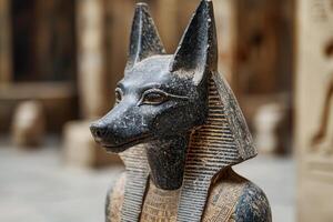 ancient egyptian statue of anubis photo