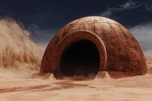 Mysterious ancient structure in the desert photo