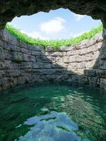 Serene natural pool in hidden cave photo