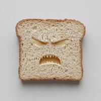 Angry face toast with eyes and teeth photo