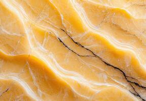 Vibrant yellow marble texture with natural patterns photo