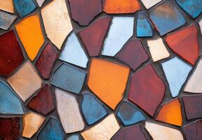 Vibrant mosaic tiles background photo