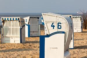 Beach chairs strandkorb in Northern Germany photo